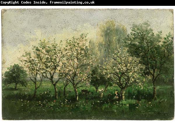 Charles-Francois Daubigny Apple Trees in Blossom
